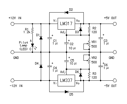 Conversor de 12V a 5V sim&eacute;trico 